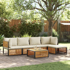 6-piece Lounge Set with Cushions Solid Acacia Wood