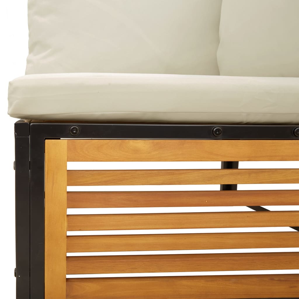 7-delige Tuinbankstel met kussens massief acaciahout