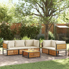 6-piece Lounge Set with Cushions Solid Acacia Wood