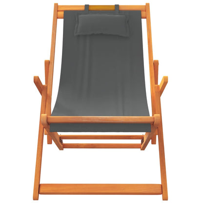 Strandstoelen 2 st inklapbaar stof grijs