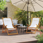 2 foldable beach chairs fabric cream-colored