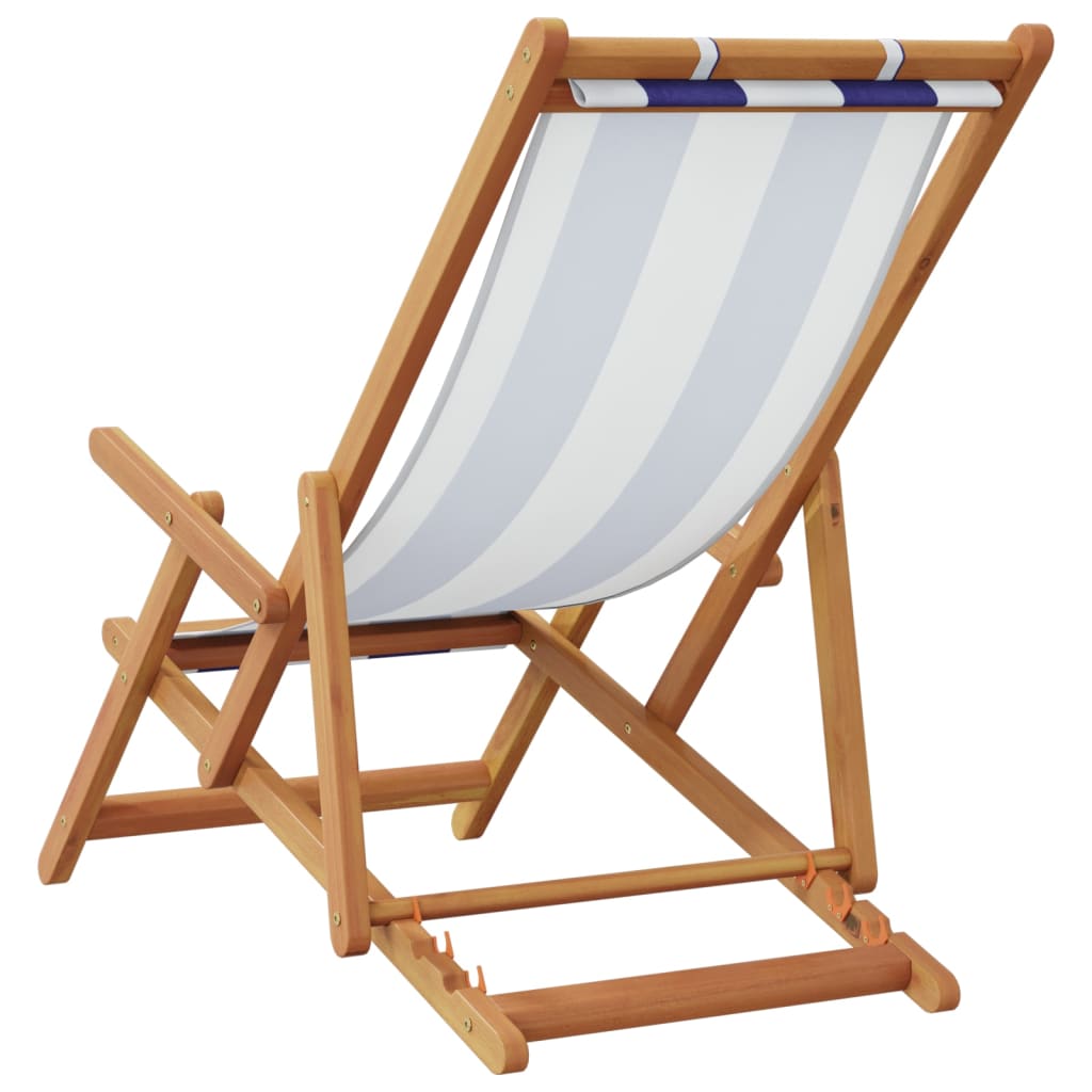 Strandstroelen 2St Inklapbaar Stof En Massief Hout 2