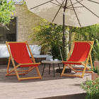 Beach chairs 2 pcs foldable fabric red