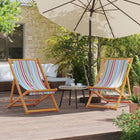 Beach chairs 2 pcs foldable fabric multicoloured