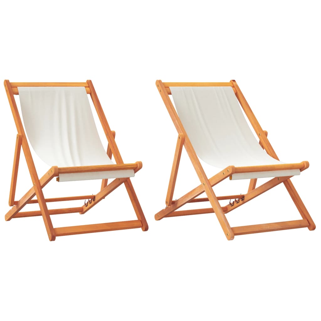 Strandstoelen Inklapbaar Stof Wit 2