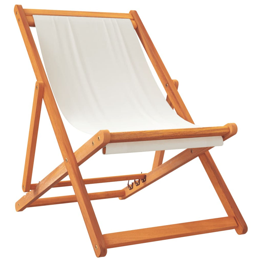 Strandstoelen Inklapbaar Stof Wit 2