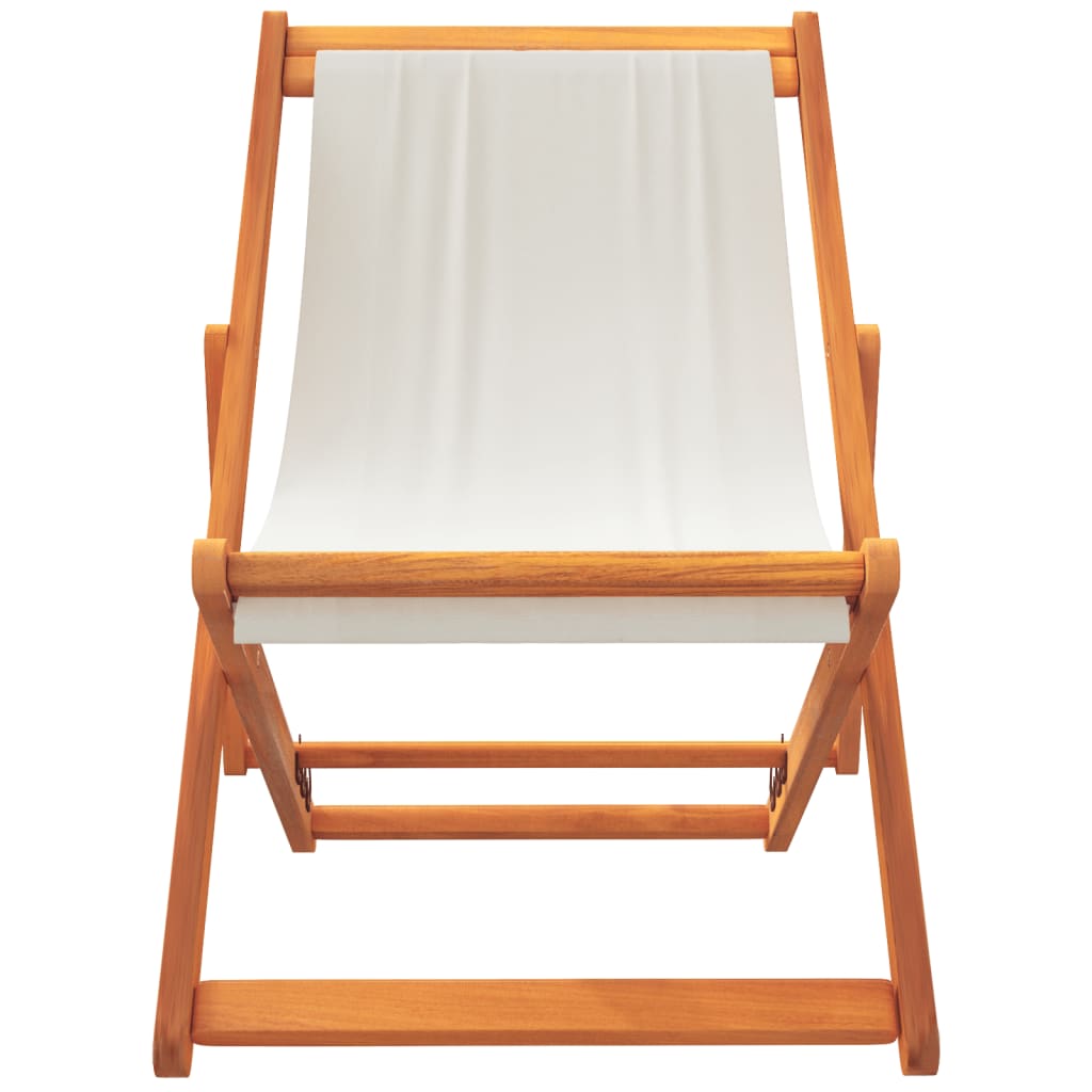Strandstoelen Inklapbaar Stof Wit 2