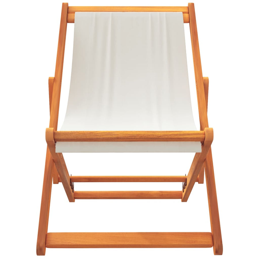 Strandstoelen Inklapbaar Stof Wit 2