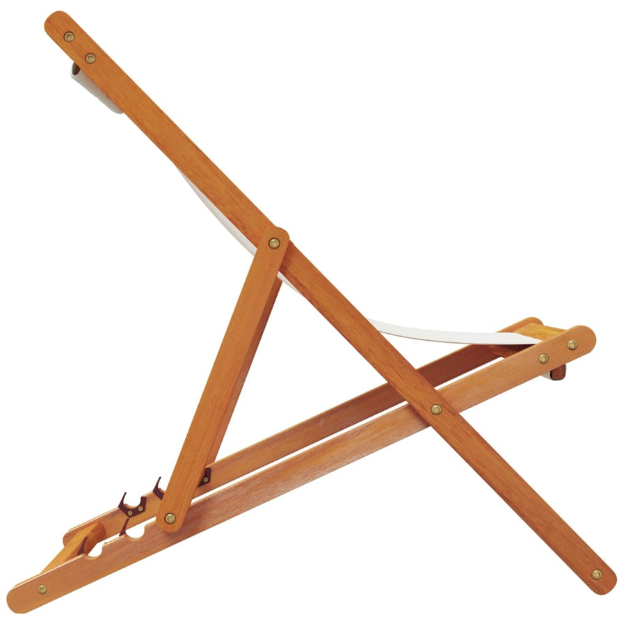Strandstoelen Inklapbaar Stof Wit 2