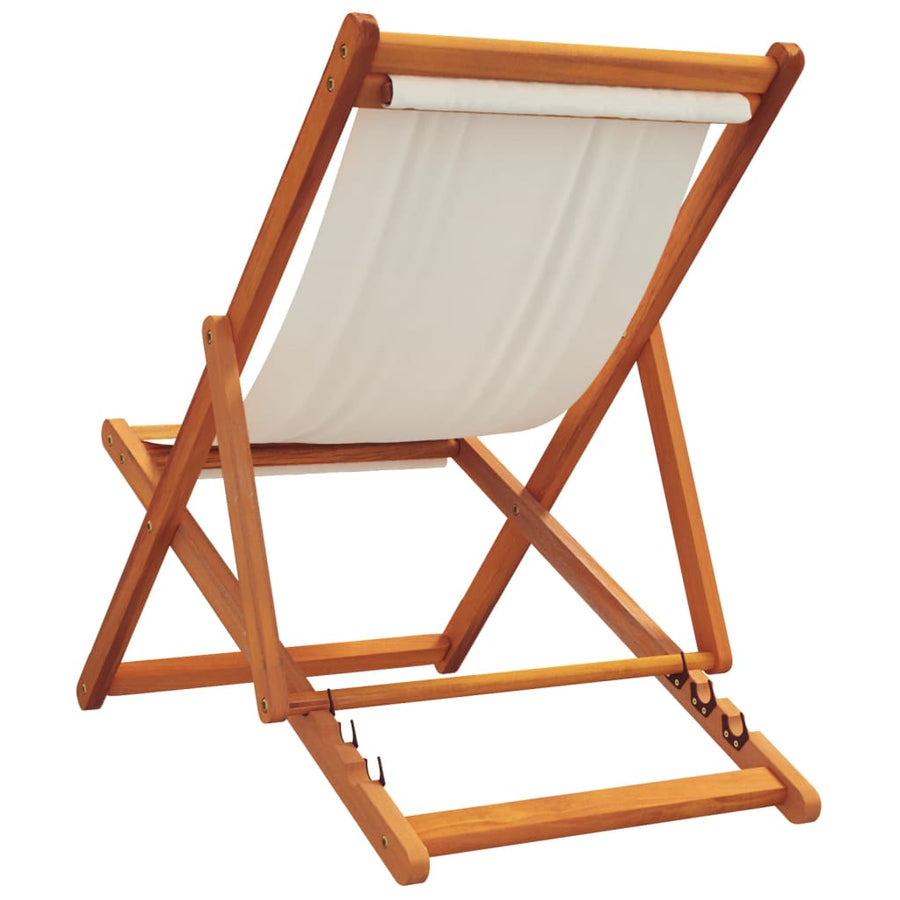 Strandstoelen Inklapbaar Stof Wit 2