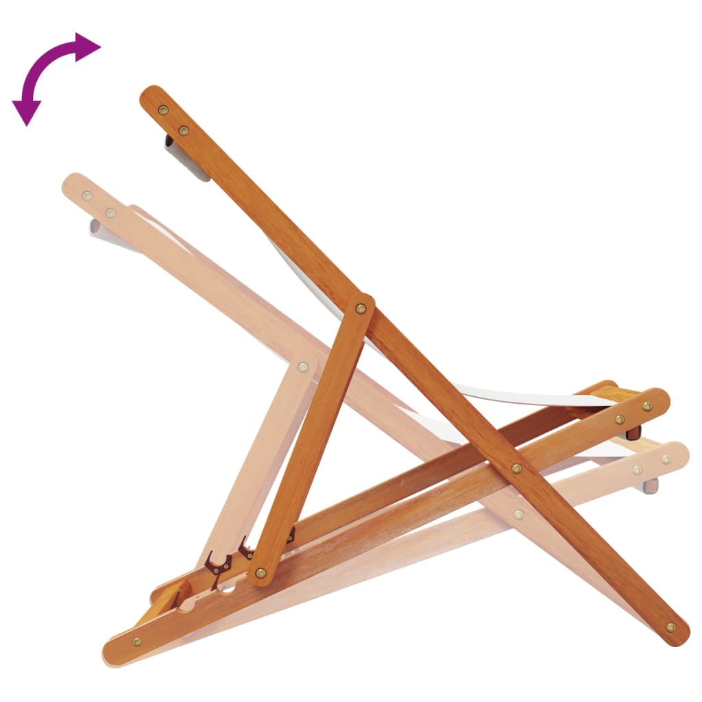 Strandstoelen Inklapbaar Stof Wit 2