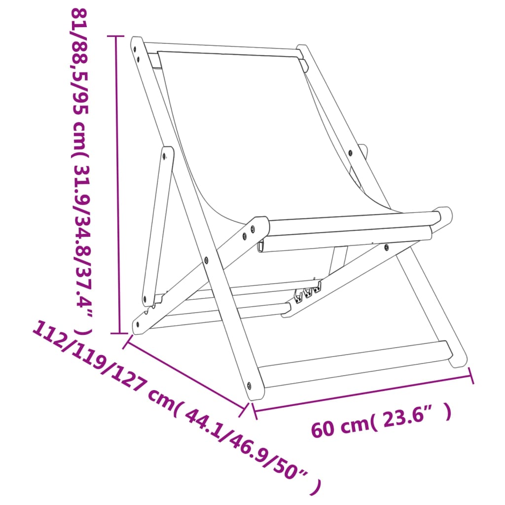 Strandstoelen Inklapbaar Stof Wit 2