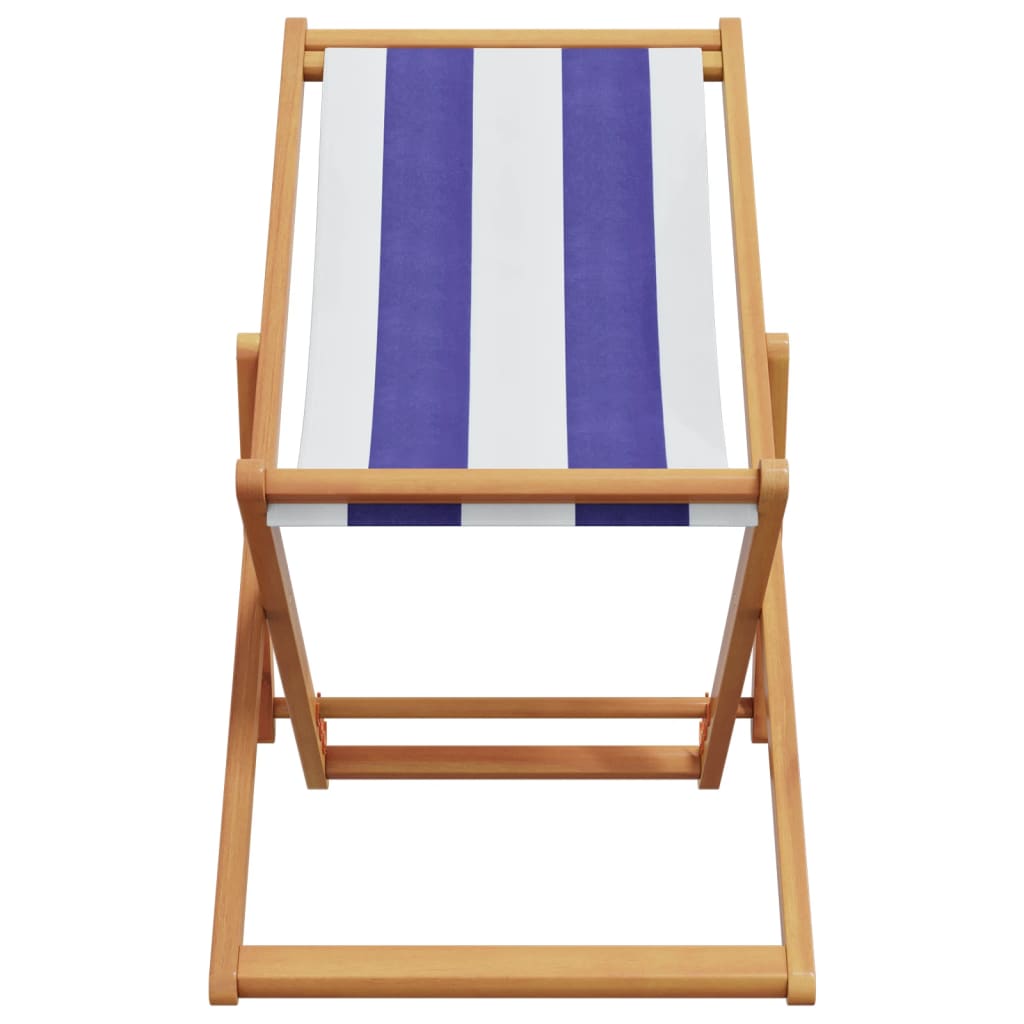 Strandstroelen 2St Inklapbaar Stof En Massief Hout 2
