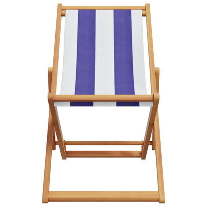 Strandstroelen 2St Inklapbaar Stof En Massief Hout 2