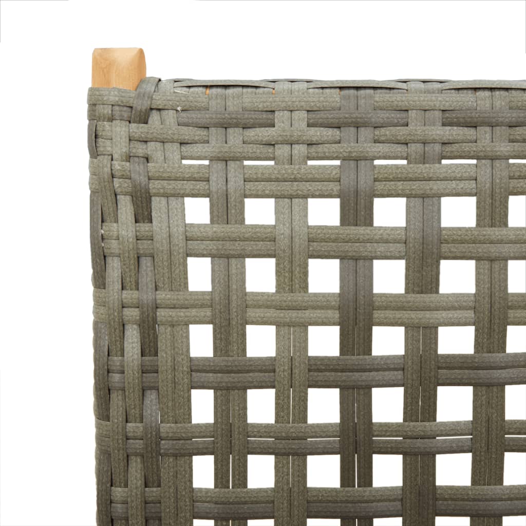 Tuinstoelen 4 st verstelbaar poly rattan en massief hout grijs