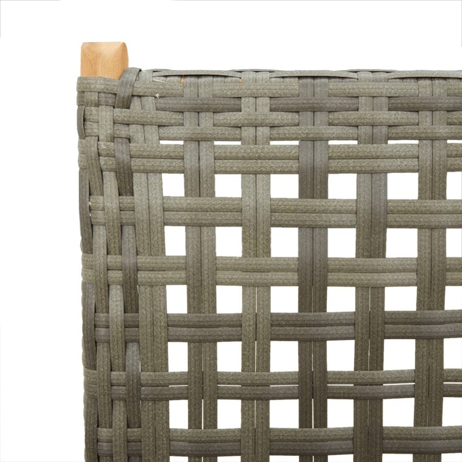 Tuinstoelen 4 st verstelbaar poly rattan en massief hout grijs