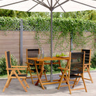 Garden chairs 4 pcs adjustable solid acacia wood black
