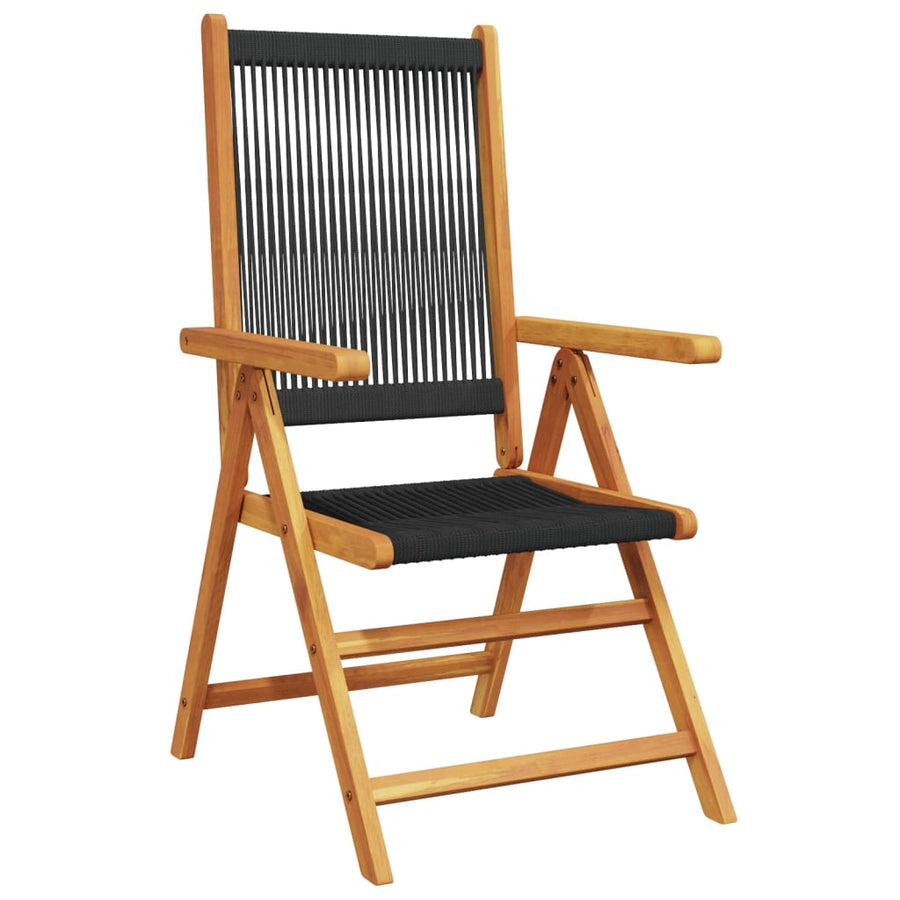 Tuinstoelen 8 st verstelbaar massief acaciahout zwart