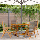 Garden chairs 4 pcs adjustable solid acacia wood grey