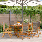 Garden chairs 6 pcs adjustable solid acacia wood grey