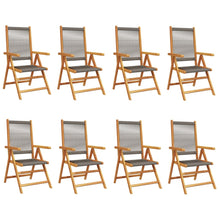 Tuinstoelen 8 st verstelbaar massief acaciahout grijs