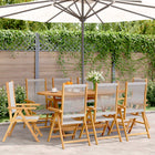 Garden chairs 8 pcs adjustable solid acacia wood grey