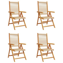 Tuinstoelen 4 st verstelbaar massief acaciahout beige