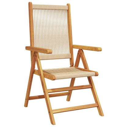Tuinstoelen 4 st verstelbaar massief acaciahout beige