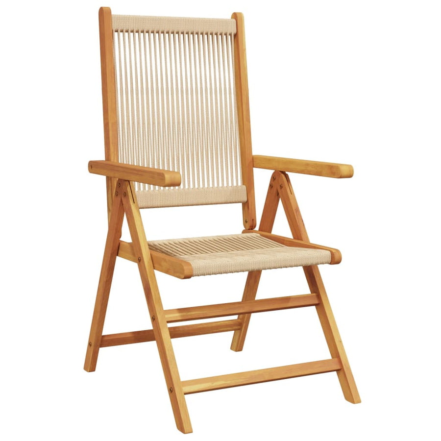 Tuinstoelen 4 st verstelbaar massief acaciahout beige