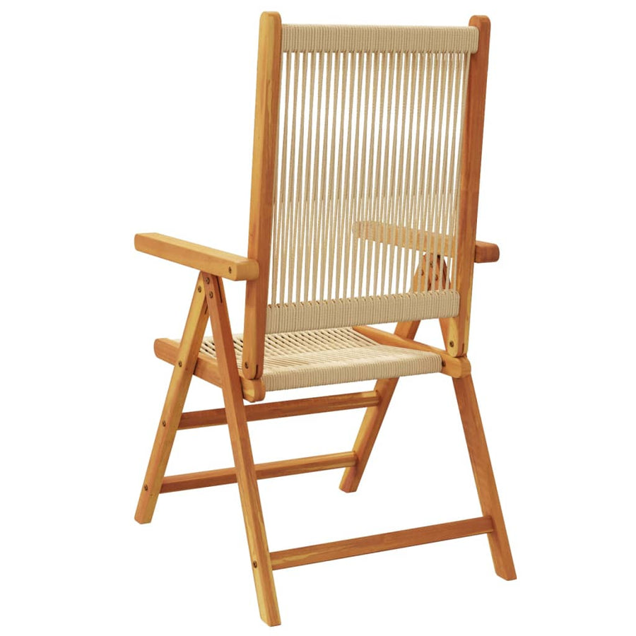 Tuinstoelen 4 st verstelbaar massief acaciahout beige