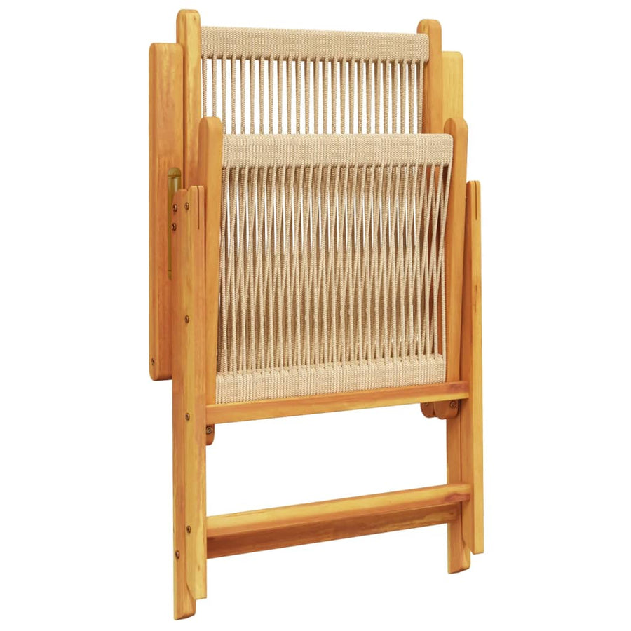 Tuinstoelen 4 st verstelbaar massief acaciahout beige