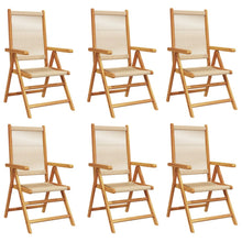 Tuinstoelen 6 st verstelbaar massief acaciahout beige