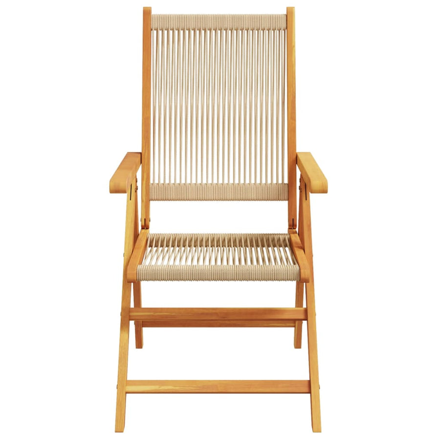 Tuinstoelen 6 st verstelbaar massief acaciahout beige