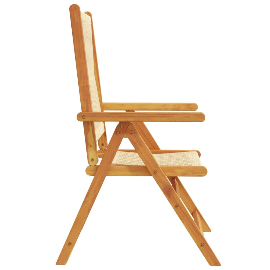 Tuinstoelen 6 st verstelbaar massief acaciahout beige