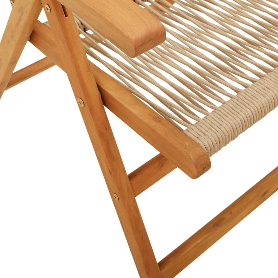 Tuinstoelen 6 st verstelbaar massief acaciahout beige