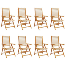 Tuinstoelen 8 st verstelbaar massief acaciahout beige