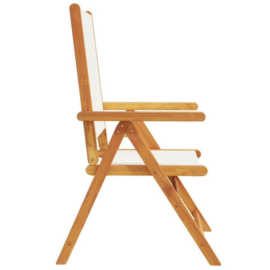 Tuinstoelen 6 st massief hout en stof crèmewit