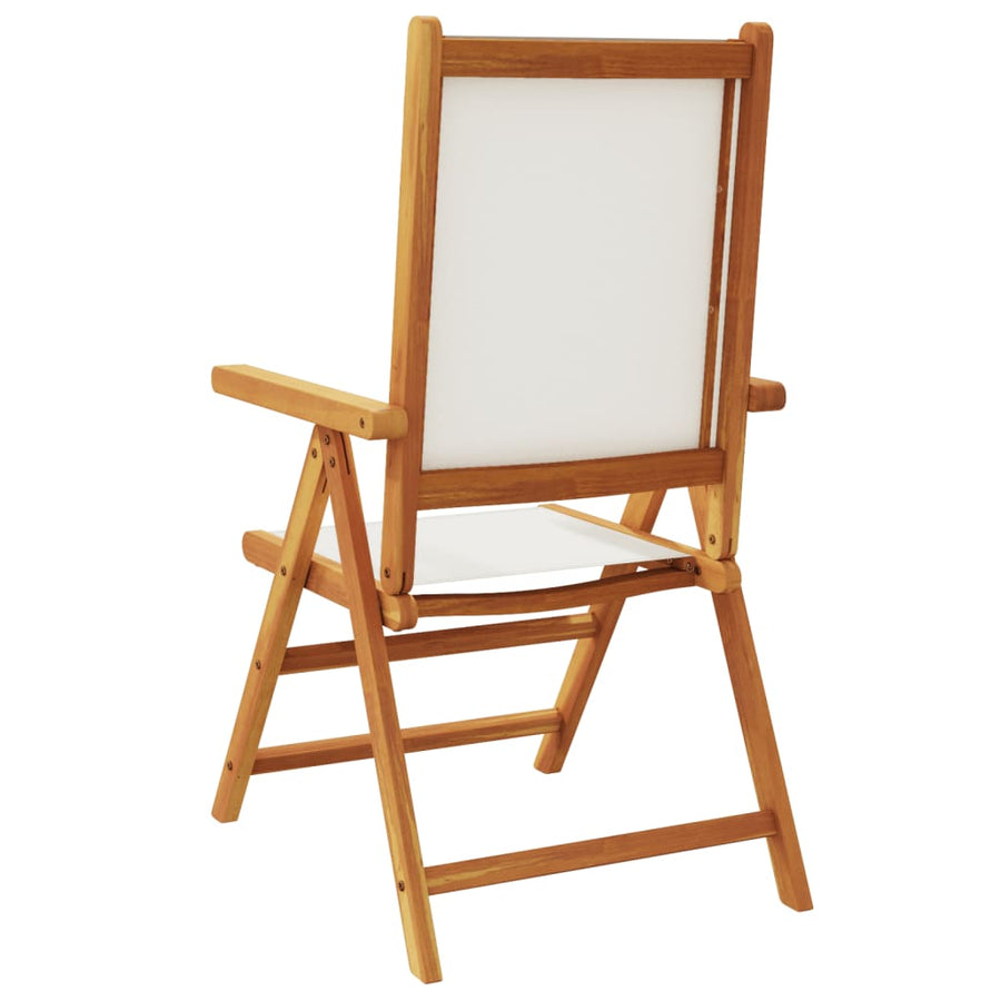 Tuinstoelen 6 st massief hout en stof crèmewit
