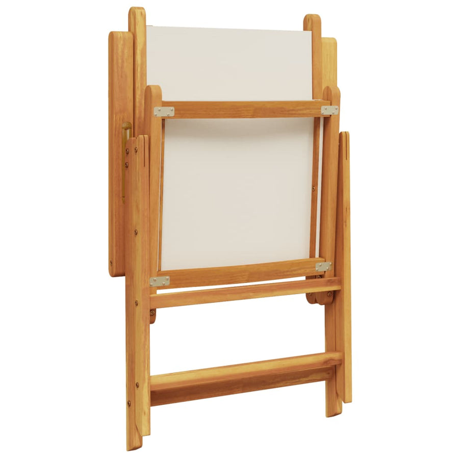 Tuinstoelen 6 st massief hout en stof crèmewit