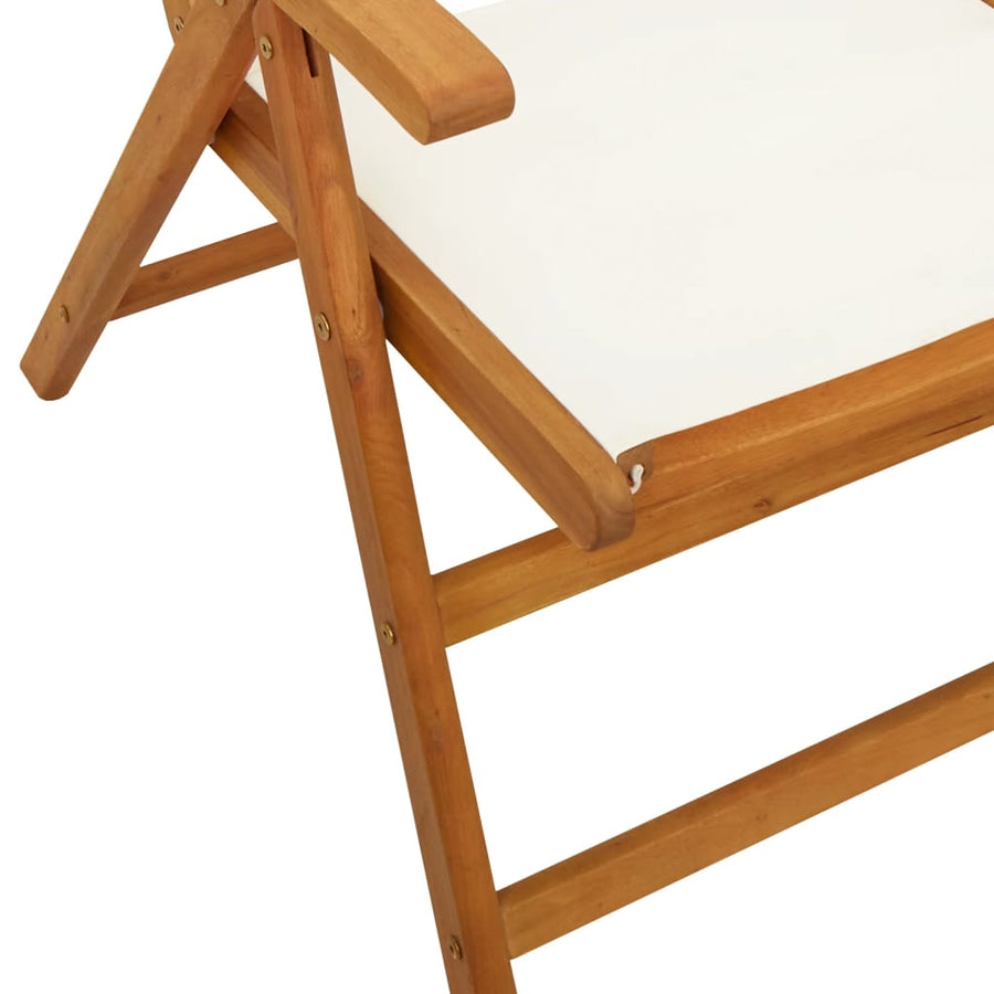 Tuinstoelen 6 st massief hout en stof crèmewit