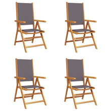 Tuinstoelen 4 st verstelbaar hout en stof antracietkleurig