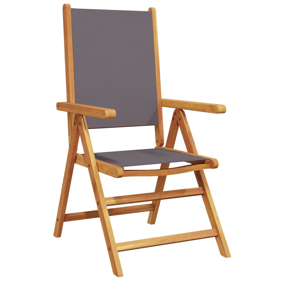 Tuinstoelen 4 st verstelbaar hout en stof antracietkleurig
