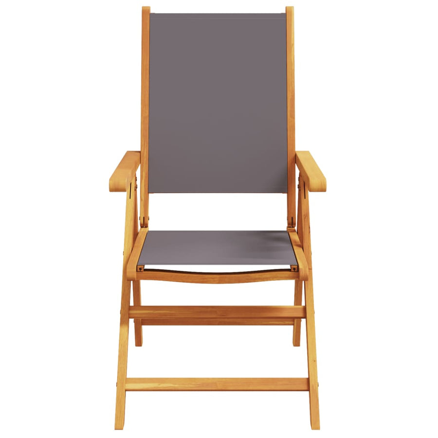 Tuinstoelen 4 st verstelbaar hout en stof antracietkleurig