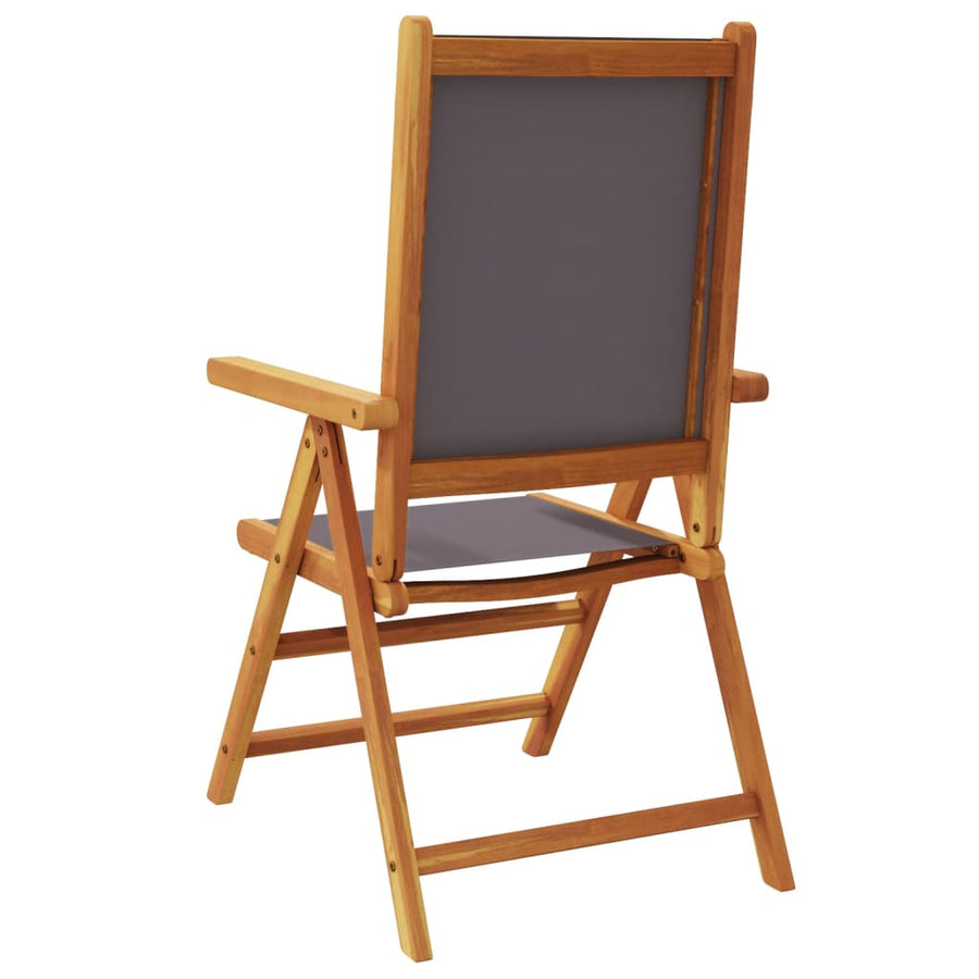 Tuinstoelen 4 st verstelbaar hout en stof antracietkleurig