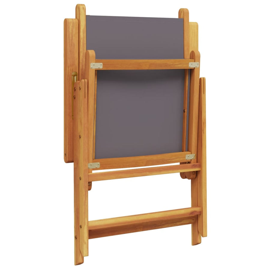 Tuinstoelen 4 st verstelbaar hout en stof antracietkleurig