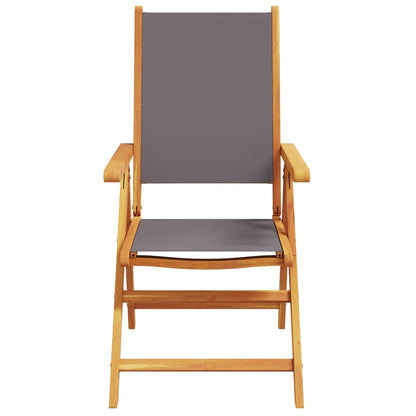 Tuinstoelen 8 st verstelbaar hout en stof antracietkleurig