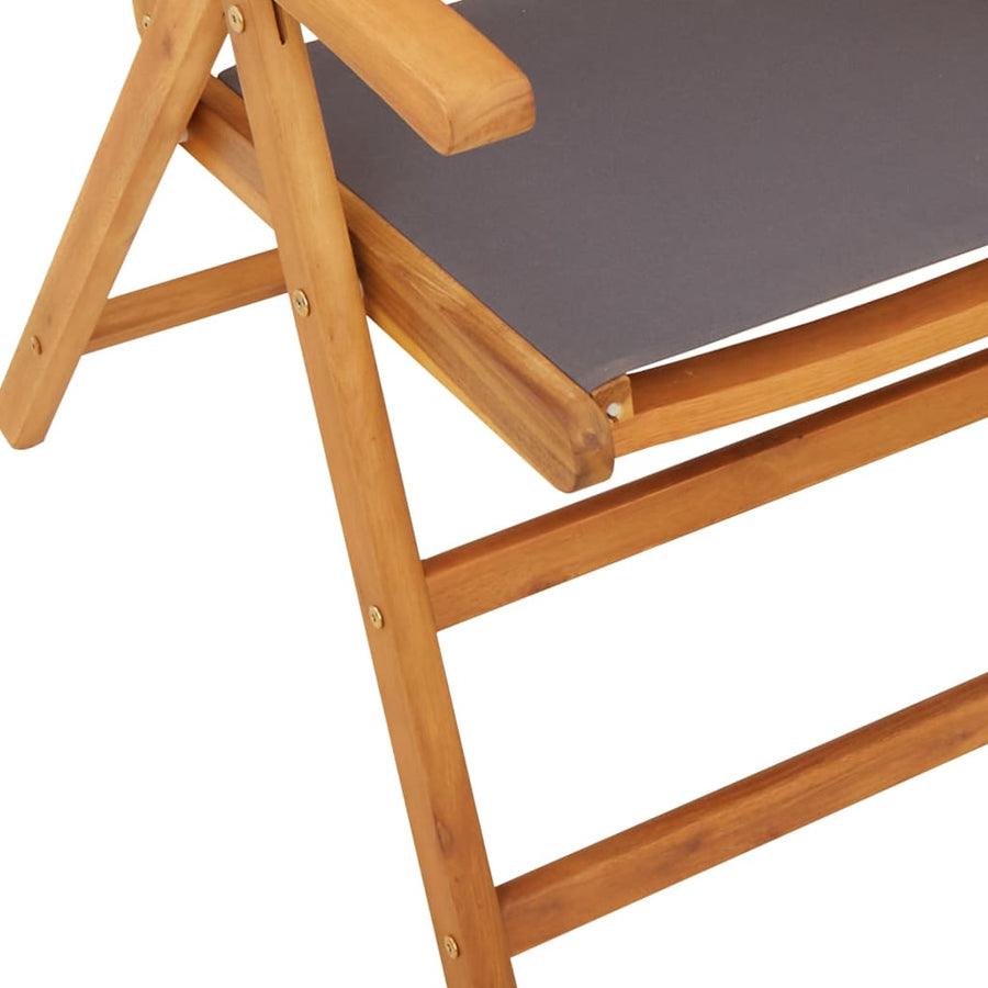Tuinstoelen 8 st verstelbaar hout en stof antracietkleurig