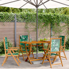 Garden chairs 4 pcs adjustable solid wood and fabric green