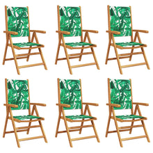 Tuinstoelen 6 st verstelbaar massief hout en stof groen