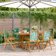 Tuinstoelen 6 st massief acaciahout verstelbaar groen